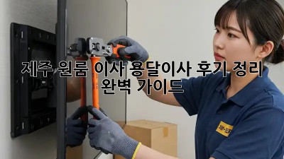 제주 원룸 이사? 용달이사 후기 정리 완벽 가이드!