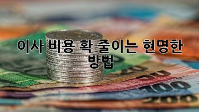 이사 비용 확 줄이는 현명한 방법!